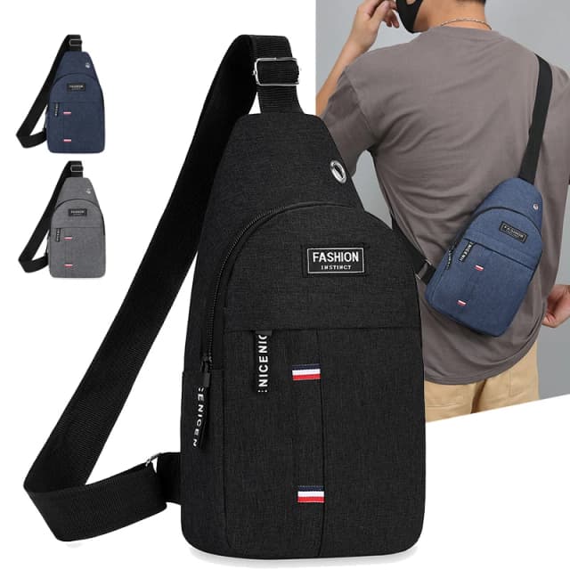 Bolso de pecho para hombre, bandolera de un hombro, gran capacidad, deportes al aire libre y ocio, bolso de hombro pequeño a la moda, gran capacidad