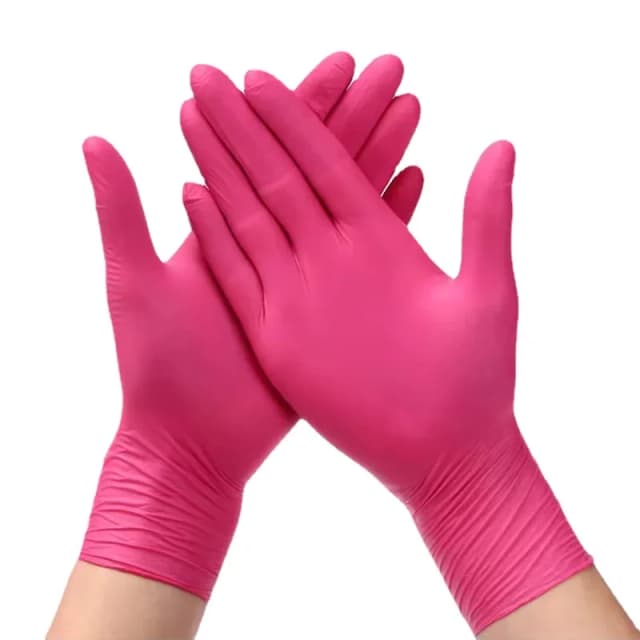 Guantes desechables de nitrilo rosa, 20/50 Uds., guantes sin polvo y látex para cocina, guantes para teñir el cabello Petcare de belleza para el hogar