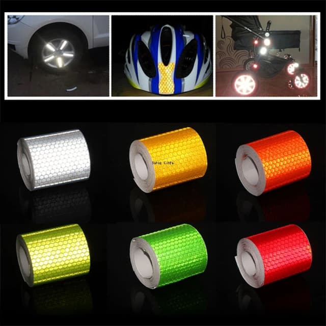 100cm * 5cm DIY pegatinas adhesivas reflectantes para coche advertencia de seguridad tira reflectora impermeable cinta protectora para motocicleta bicicleta