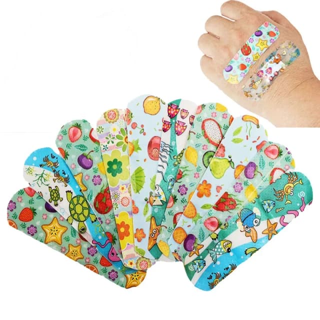 Patrón de dibujos animados impermeable hemostasia tirita pegatinas para niños vendaje adhesivo yeso para heridas botiquín de primeros auxilios de emergencia