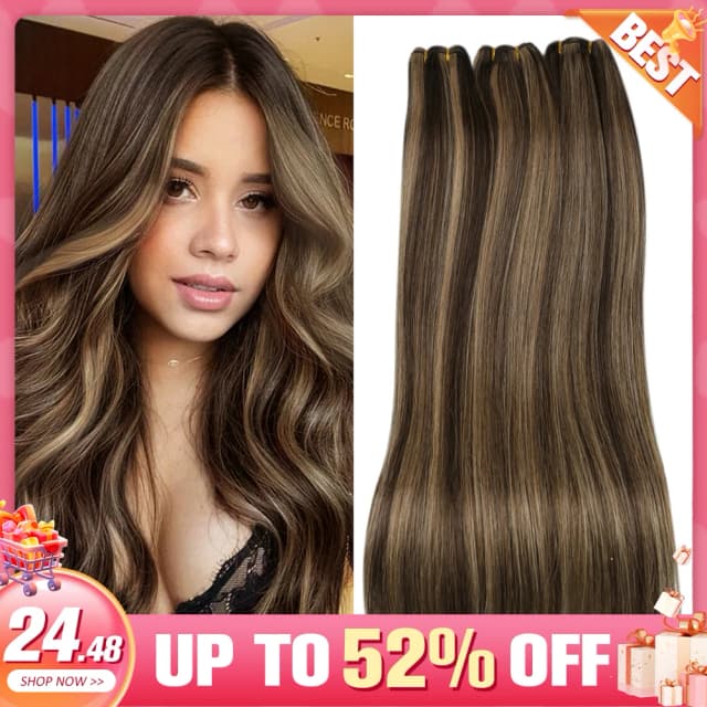 Moresoo-extensiones de cabello humano brasileño Remy, mechones de tejido liso Natural, 100g por costura extensiones de cabello remy extenciones humanas extensiones de cabello natural 100 %humano
