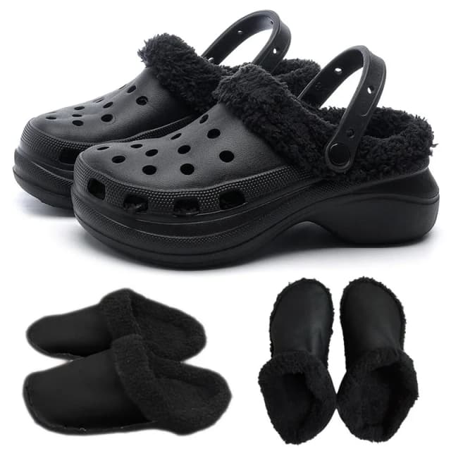 1 par de zapatos con agujeros, forro de terciopelo, cubiertas cálidas para zapatos de invierno, cubierta suave y gruesa para zapatos, funda de algodón desmontable, forro interior de felpa