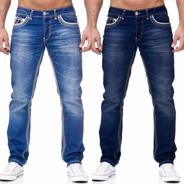 Pantalones vaqueros para hombre, Pantalones rectos de mezclilla elásticos con bolsillos sólidos, pantalones casuales de negocios para primavera y verano, ropa de calle diaria para hombre