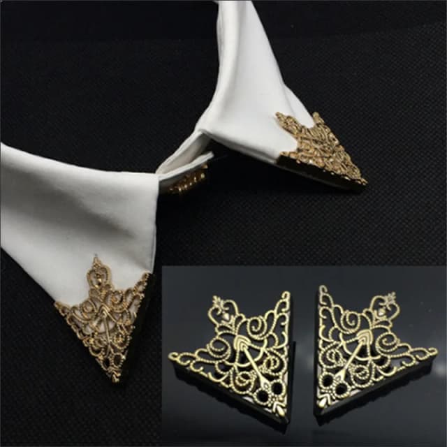 Broche de moda para mujer, accesorios de tendencia, broches exquisitos para blusa de mujer, broche para cuello decorado, camisa dorada