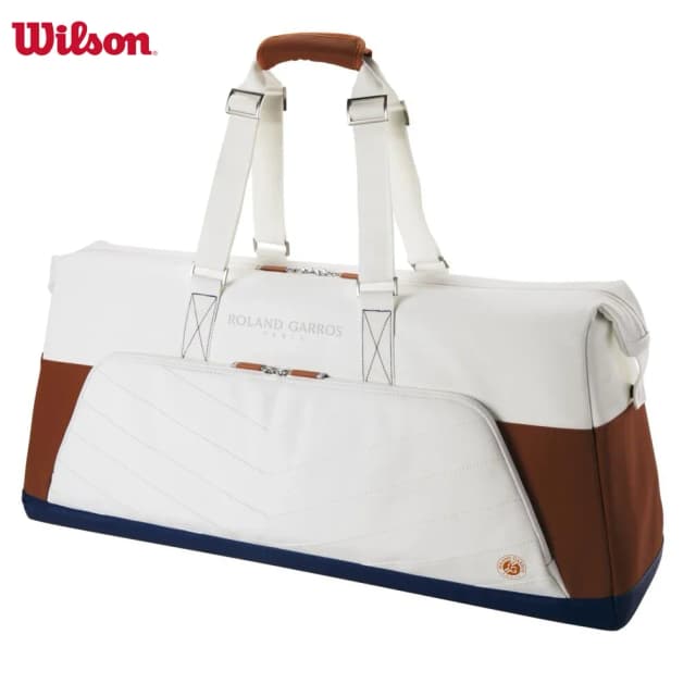 Wilson 2024 Roland Garros Bolsa de raqueta de tenis Super Tour Bolsa de tenis grande Máx para 5 raquetas con bolsillo interior independiente