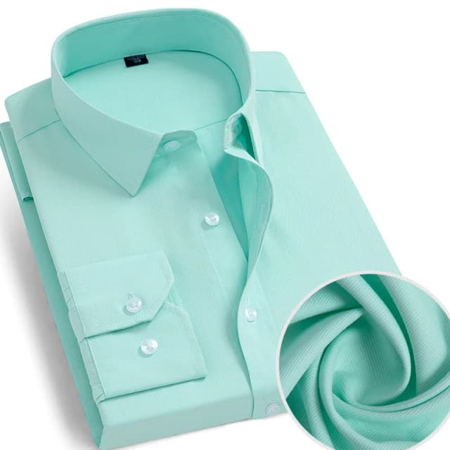 Nueva camisa de vestir para hombre, camisa clásica a rayas a cuadros, lisa, primavera Otoño, manga larga, trabajo, informal, de negocios, con botones, ropa ajustada para hombre