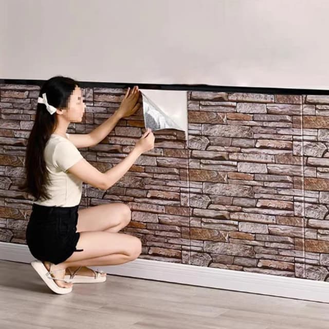 Papel tapiz de ladrillo de espuma autoadhesivo 3D, pegatinas para decoración del hogar, papel tapiz impermeable para sala de estar, papel tapiz para pared DIY para dormitorio, 1/2/3/5/10M