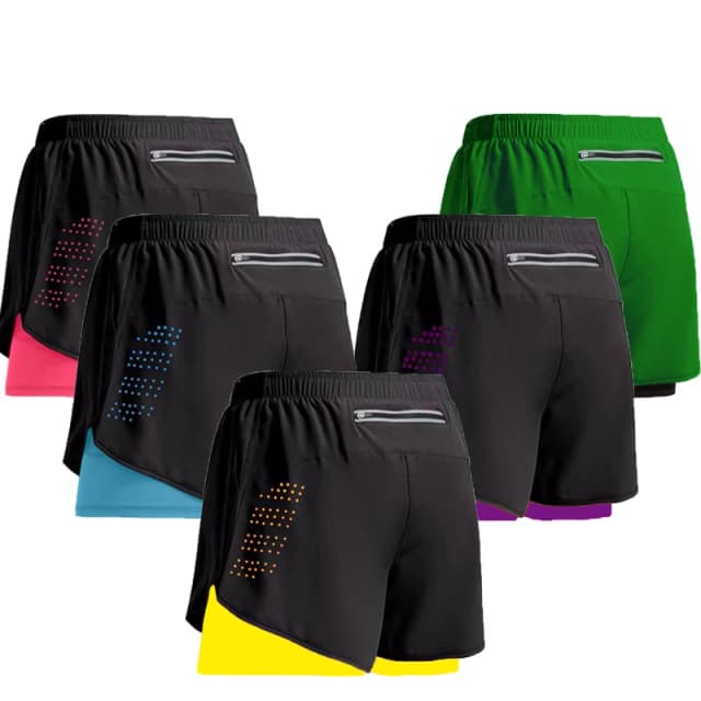 Nuevos pantalones cortos para correr para hombre, pantalones cortos deportivos para gimnasio 2 en 1, entrenamiento de secado rápido, gimnasio, Fitness, pantalones cortos para correr, pantalones cortos de verano para hombre
