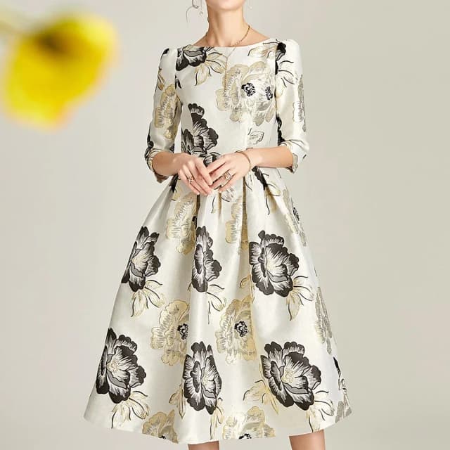 Vestido de novia con estampado de cuello redondo personalizado, vestido de novia, madre, sastrería