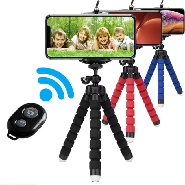 Mini trípode portátil para teléfono, monopié, palo selfie para smartphone móvil con clip de sujeción, trípode tipo pulpo, soporte para cámara de acción.