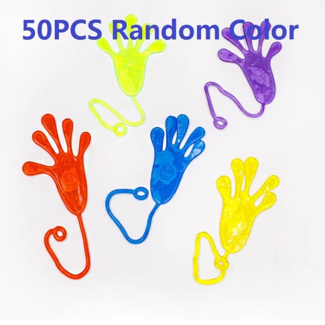 5-50 Uds. Niños divertidos juguete de manos pegajosas Palma elástica pegajosa Squishy Slap Palm juguete niños novedad regalo fiesta favores suministros