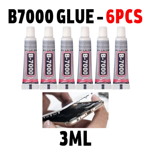 Superpegamento adhesivo para teléfono móvil, piezas de pegamento de vidrio para reparación de joyas, punto de diamante, 6 B-7000, B7000, 3ml