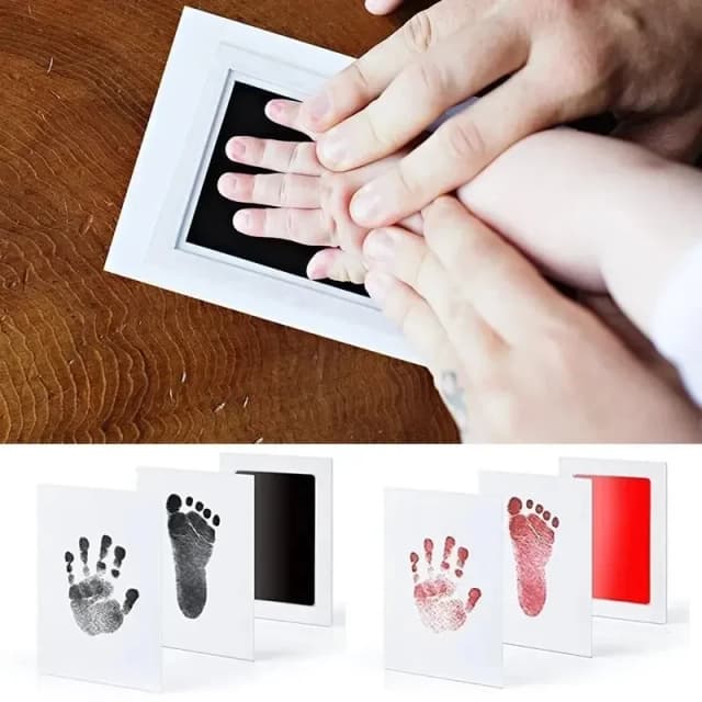 Cuidado del bebé, Kit de huellas de manos no tóxicas para bebés, recuerdos para bebés, almohadilla de tinta para huellas de recién nacidos, regalos para bebés recién nacidos