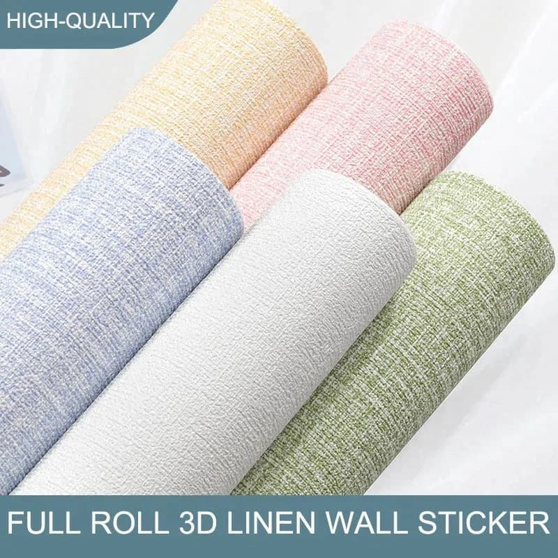50cmX10m lino 3D espuma autoadhesiva PVC Color sólido grueso impermeable Fondo arte pared renovación papel tapiz pegatinas de pared
