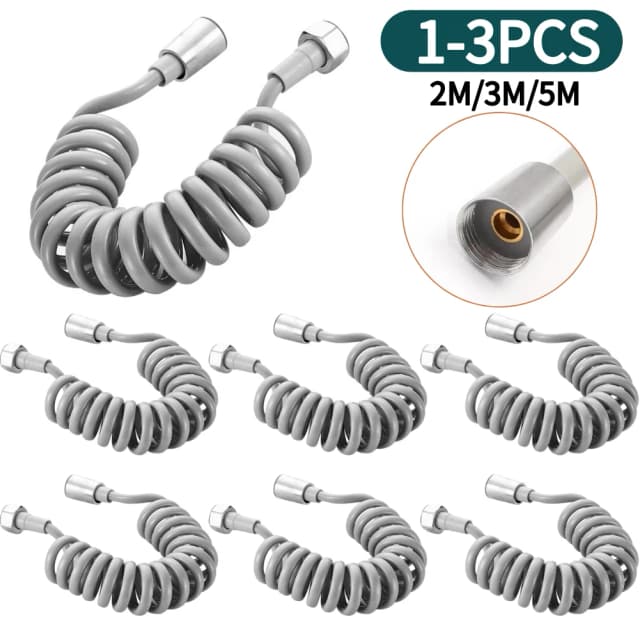 Manguera larga Flexible para cabezal de ducha, pulverizador Shattaff de bidé para inodoro, manguera de línea telefónica, accesorios de baño, 2m, 3m, 5m