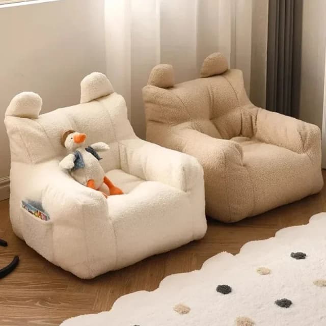 Adorable sofá para niños, sillón de cachemira, funda extraíble y lavable, silla de lectura perfecta para niños