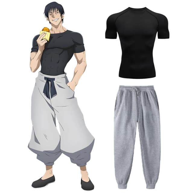 Conjunto de camisa de compresión de Anime Jujutsu Kaisen Toji para hombre, conjunto de rendimiento informal, entrenamiento atlético, camiseta de secado rápido y pantalones de chándal Unisex