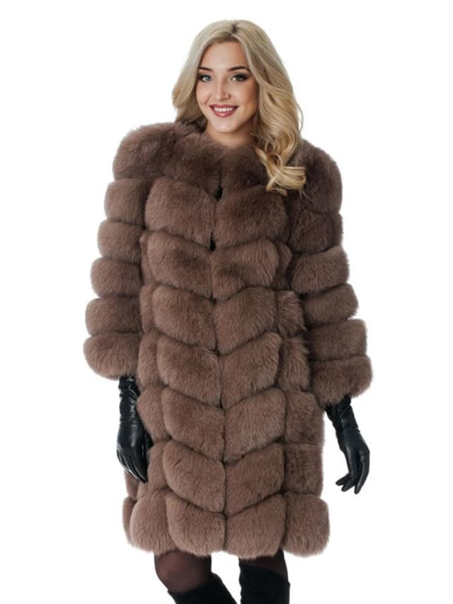 ZADORIN moda europea gabardina larga de 90cm abrigo de piel de zorro sintética para mujer chaqueta de piel esponjosa cálida con empalme de piel de lujo abrigo de invierno