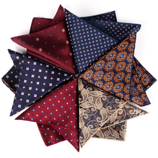 Pañuelo clásico de poliéster para hombre, pañuelo Floral de Cachemira con puntos cuadrados, pañuelo de negocios, corbata de pecho para fiesta de boda, accesorios de traje, 22CM
