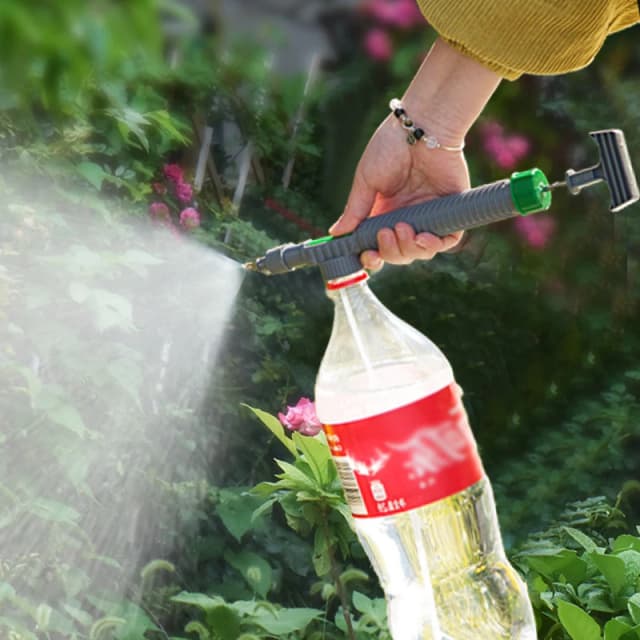 Rociador de botella de bebida ajustable, boquilla de riego, regadera, atomizador de presión, herramientas de jardinería