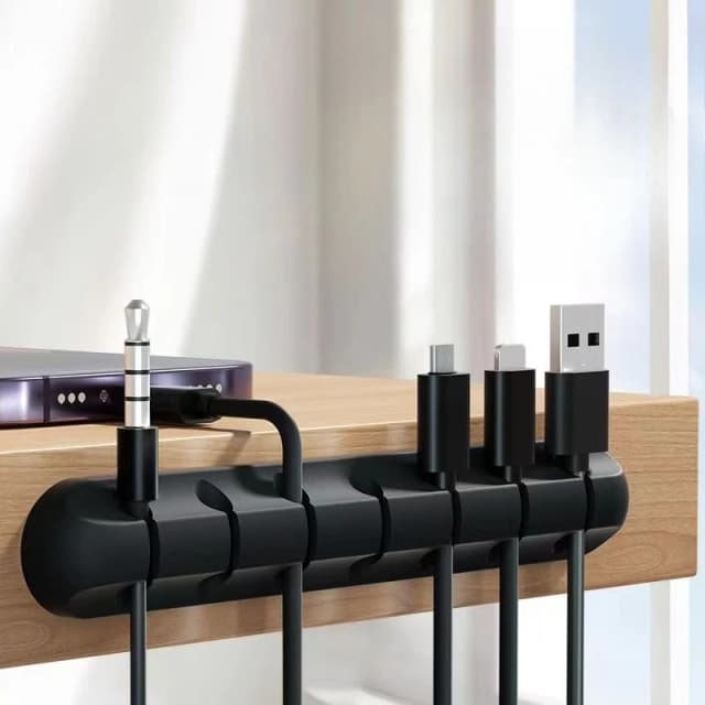 Organizador de Cables para Teléfono Móvil, Cable de Carga, Cable de Datos, Organizador de Cables con Clip de Sujeción