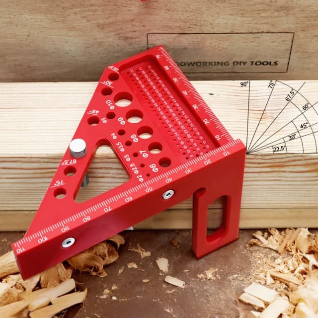 Regla Triangular Multifuncional para Navegación, con Protractor Cuadrado y Pasadores de Centrado, Herramienta para Reparación y Trabajos en Madera de Barcos, Yates y Embarcaciones