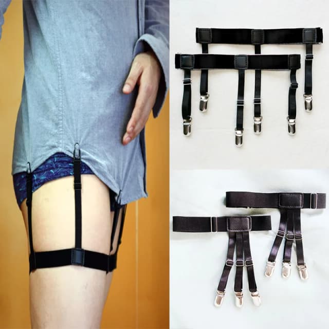 2 uds tirantes para soporte de camisa perchas de correa para hombres mujer pantalones tirantes tirantes cinturón de media táctica DB05