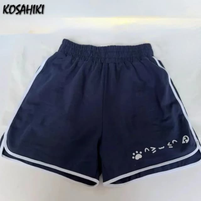 Pantalones cortos japoneses De verano para Mujer, Pantalones De pierna ancha con cintura elástica De retazos, Pantalones Cortos holgados informales, Pantalones nuevos De Mujer 2025