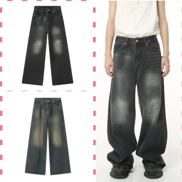 Ropa de calle Vintage Y2k pantalones vaqueros para hombre pantalones holgados negros nuevos pantalones vaqueros de pierna ancha Hip Hop Harajuku pantalones rectos desgastados