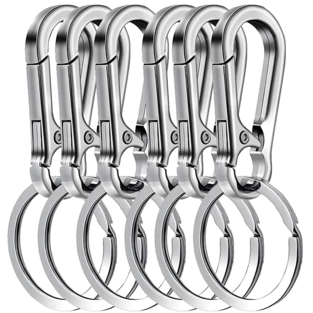 6 uds mosquetón Clip llavero mosquetón de Metal forma llavero llavero Clips gancho soporte organizador para buscador de llaves de coche