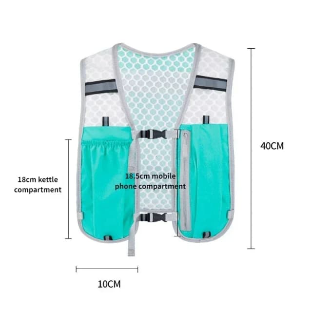 Chaleco para correr, chaleco ligero para almacenamiento de botellas de agua corriente, paquete de pecho de agua de hidratación reflectante con soporte para teléfono, chaleco de ciclismo