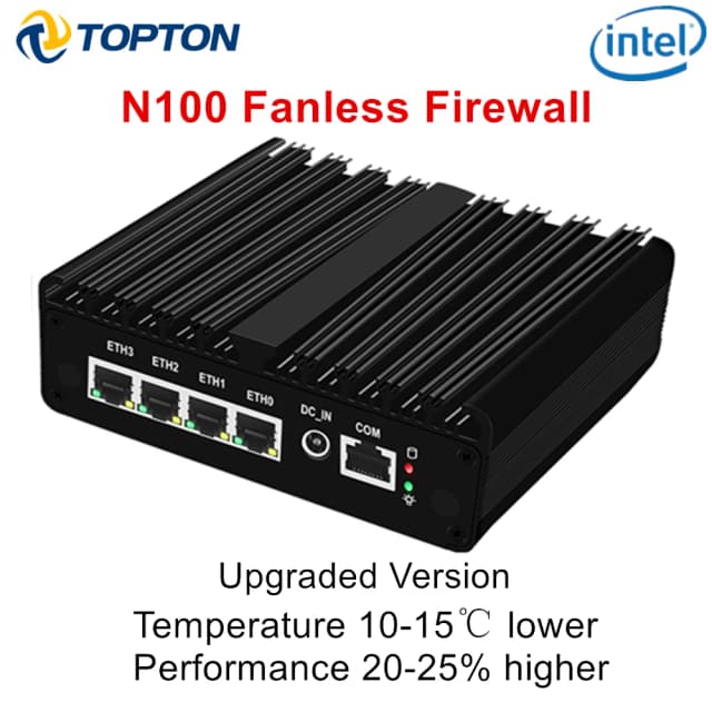 Mini PC Intel N100 de 12. a generación, enrutador firewall 4 LAN i226-V 2,5G N6000 N5105 J4125 NVMe, Mini ordenador sin ventilador, caja Proxmox pfSense