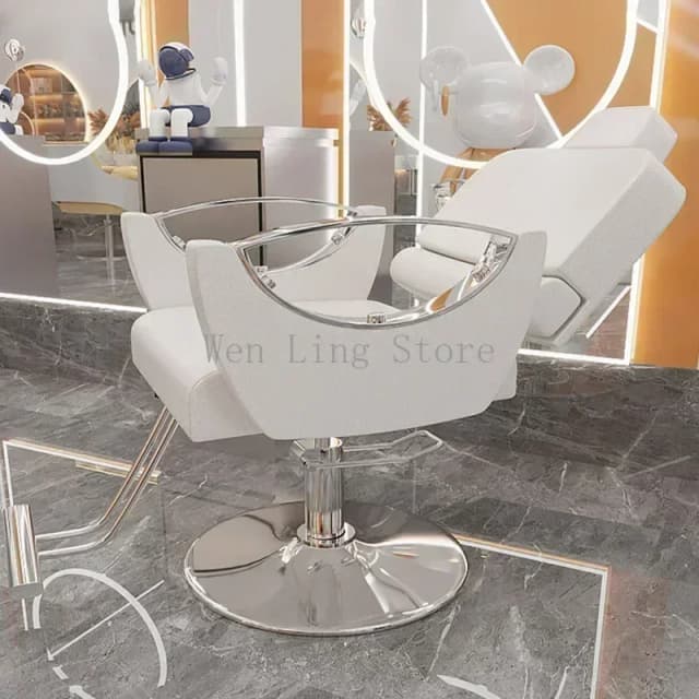 Silla de peluquero profesional, silla minimalista personalizada reclinable de lujo Para hombre, alfombrilla cuadrada, Sillas Para Barberia, muebles de salón