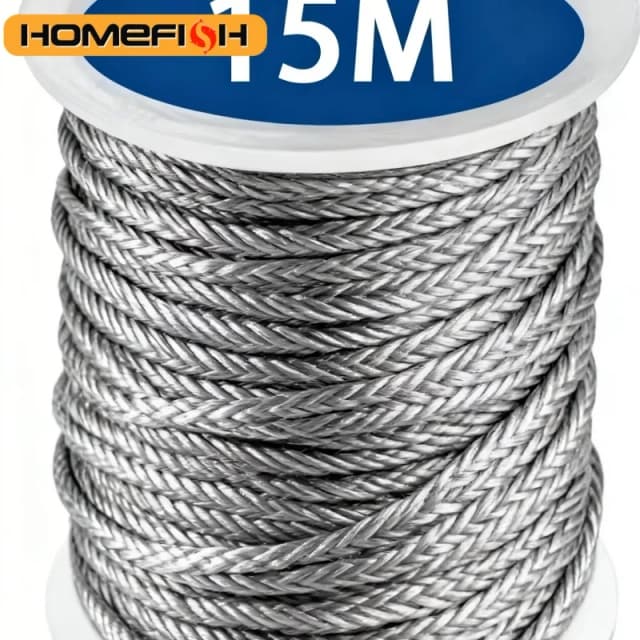 Kits de cables de acero inoxidable de 15m, Cable de jardín resistente, barandilla para balcón, valla de granja, rollo de tienda 304 recubierto de PVC
