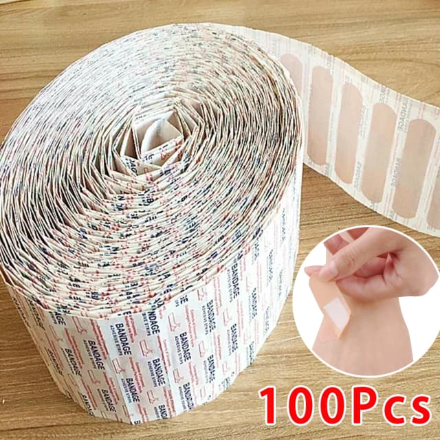 100 Uds tirita impermeable transpirable cojín yeso adhesivo herida hemostasia pegatina banda vendaje de primeros auxilios gasa médica