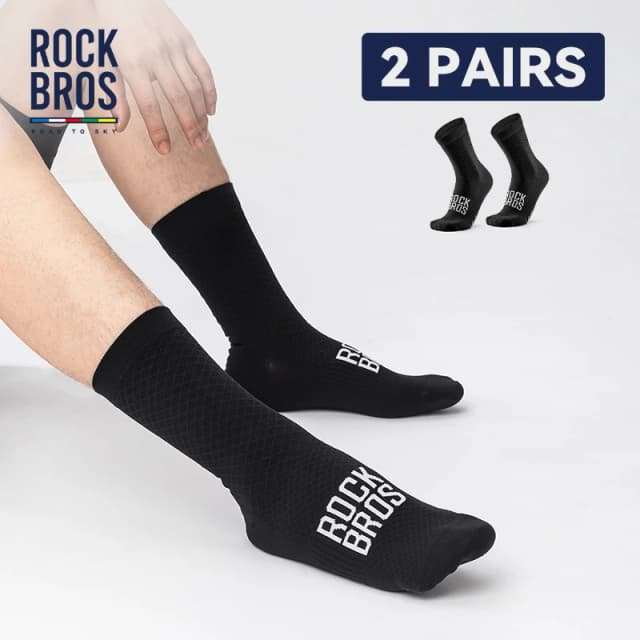 ROCKBROS Fietssokken Ademende professionele sportsokken Comfortabele hoogelastische outdoor fietssokken schokabsorberend 2 paar