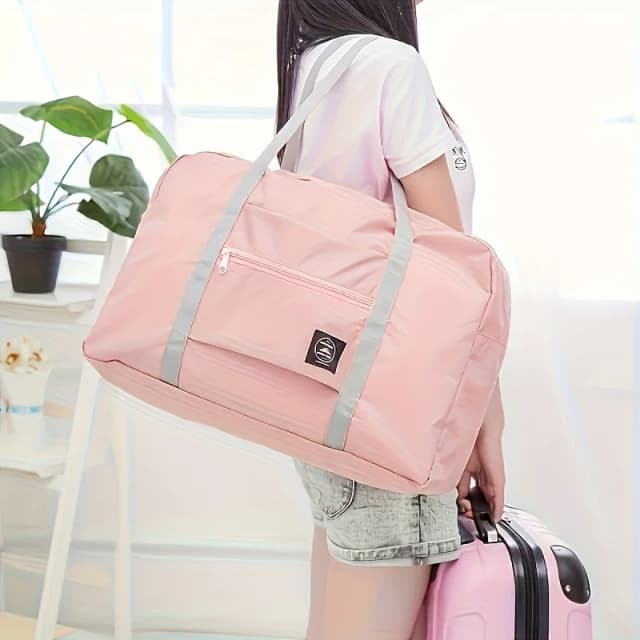 Bolsa de viaje plegable para aerolíneas, bolsa de mano para mujeres y niñas, ligera, de gran capacidad, deportiva, viaje de fin de semana durante la noche