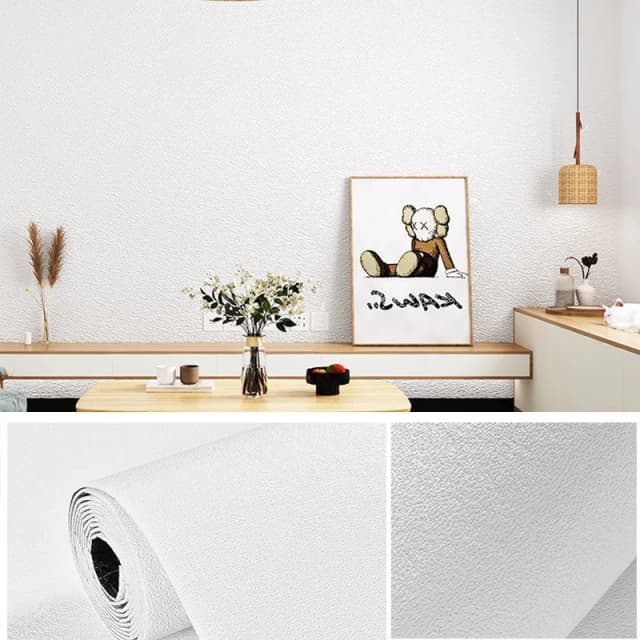 Papel tapiz autoadhesivo de lino de imitación, renovación de pared de fondo de sala de estar y dormitorio, papel tapiz a prueba de humedad y moho