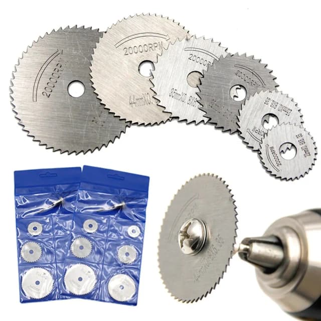 Hoja de corte de Metal para carpintería, taladro eléctrico, hoja de sierra Circular, amoladora eléctrica de acero de alta velocidad, juego de herramientas de hoja de sierra pequeña, 7 Uds.