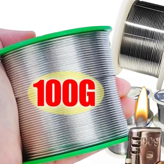 0,8mm 1,0mm 20g 50g 100g alambre de estaño para soldar núcleo de colofonia fundido rollo de alambre de soldadura sin flujo limpio 2,0%