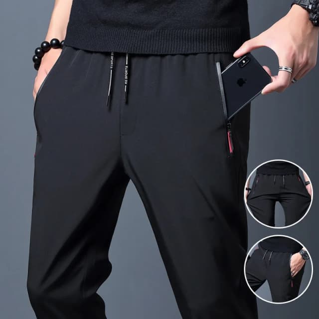 Pantalones informales para hombre, pantalones elásticos de negocios ajustados con cintura elástica, pantalones clásicos coreanos azules, negros y grises de marca para hombre
