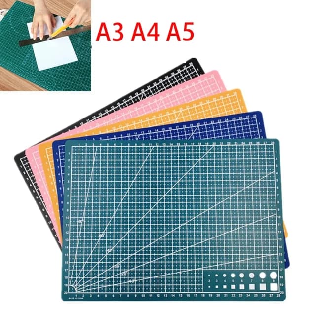 Tapete de corte de PVC A3 A4 A5, banco de trabajo, almohadilla de corte de retales, Manual de costura, cuchillo DIY, tabla de cortar de cuero, base lateral