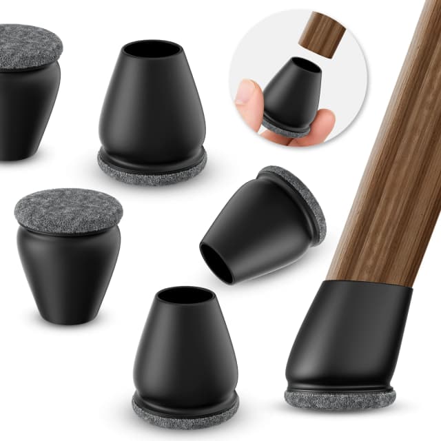 Protector de suelo para patas de silla, cubierta de pie de fieltro Diagonal con almohadillas de fieltro de envoltura gruesa, pies de mesa de muebles de silicona para madera dura, 8 Uds.