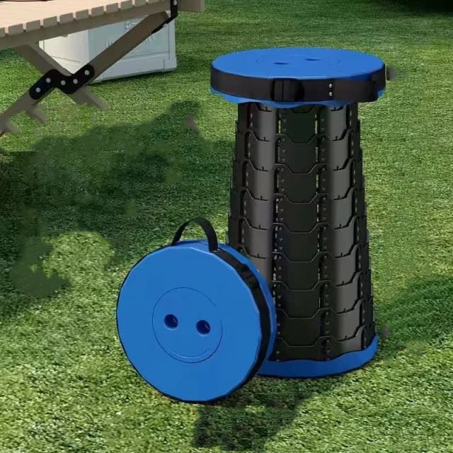 Taburete Telescópico Plegable Portátil, Silla Ligera de Plástico para Cola de la Estación de Metro, Silla de Camping para Exteriores, Asiento de Pesca
