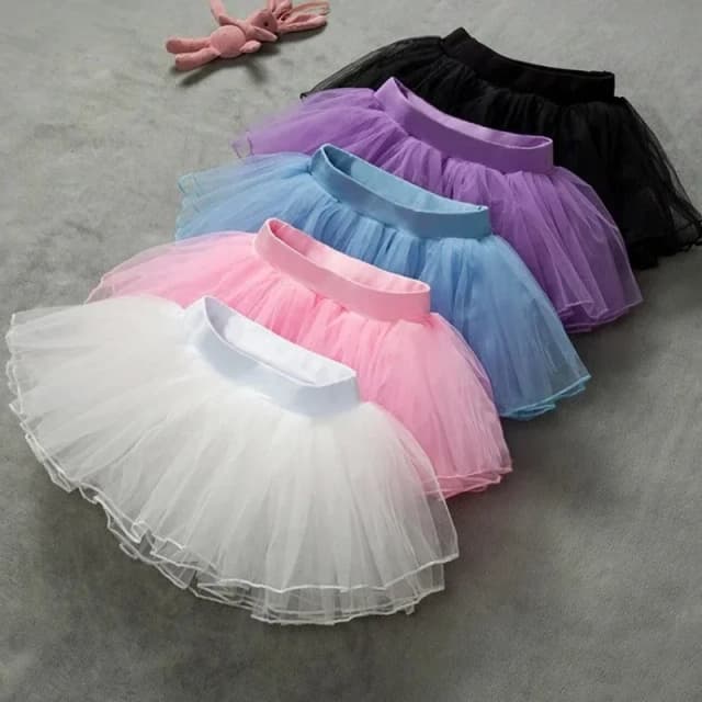 Faldas tutú de Ballet para niñas, faldas de tul de hilo suave esponjosas de 4 capas de color rosa para niños, faldas de leotardo de Ballet elásticas blancas