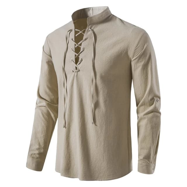 Nueva blusa informal para hombre, camisa de lino y algodón, camisetas de manga larga, camisas de Yoga Vintage con tapeta inclinada para primavera y otoño