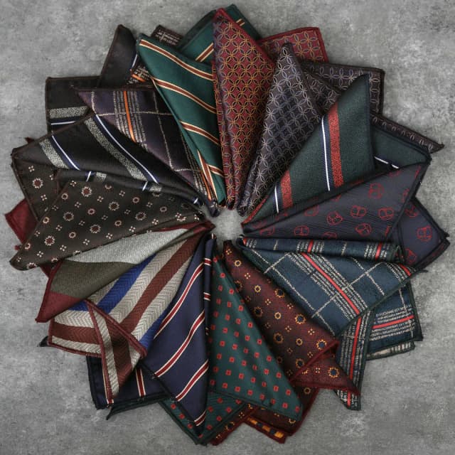 Moda para hombre, nuevo traje Formal cuadrado con bolsillo a rayas, camisa, esmoquin, bufanda, novio, accesorios para fiesta de boda, corbata